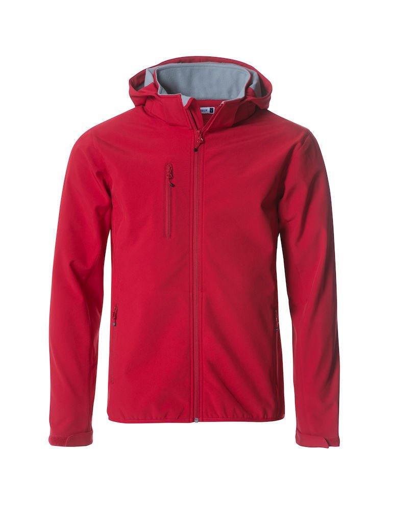 Basic Hoody Softshell jacket Red - Suomen Brodeeraus