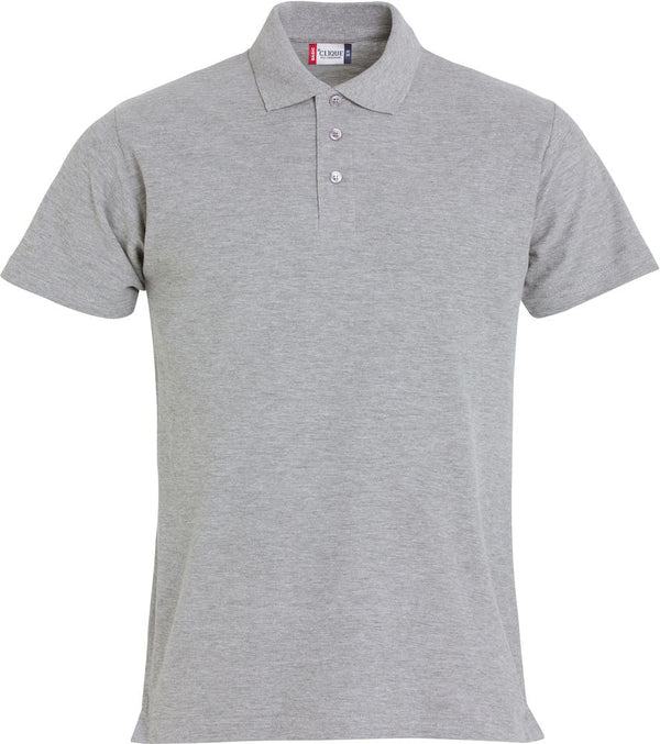 Basic Polo Grey melange - Suomen Brodeeraus