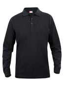 Basic Polo L/S Junior Black 110/120 - Suomen Brodeeraus