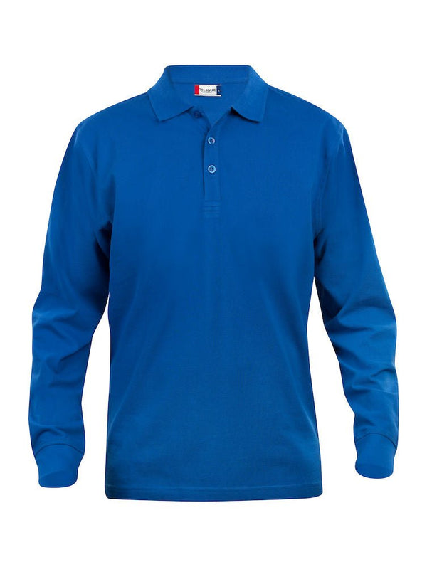 Basic Polo L/S Junior Royalblue 110/120 - Suomen Brodeeraus