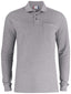 Basic Polo LS Pocket Grey melange - Suomen Brodeeraus