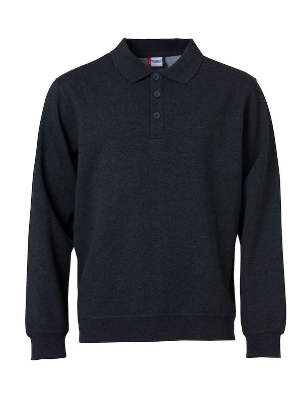 BASIC POLO SWEATER Antracite me - Suomen Brodeeraus