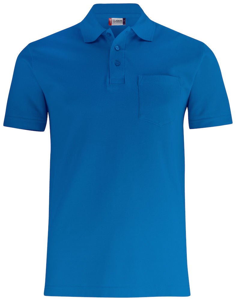 Basic Polo w. Pocket Royalblue - Suomen Brodeeraus