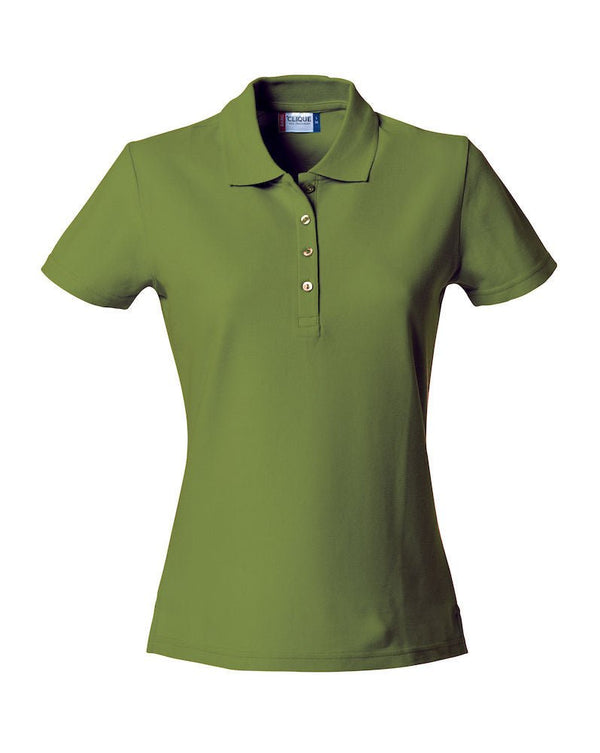 Basic Polo women Army green - Suomen Brodeeraus