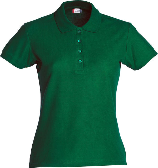 Basic Polo women Bottle green - Suomen Brodeeraus