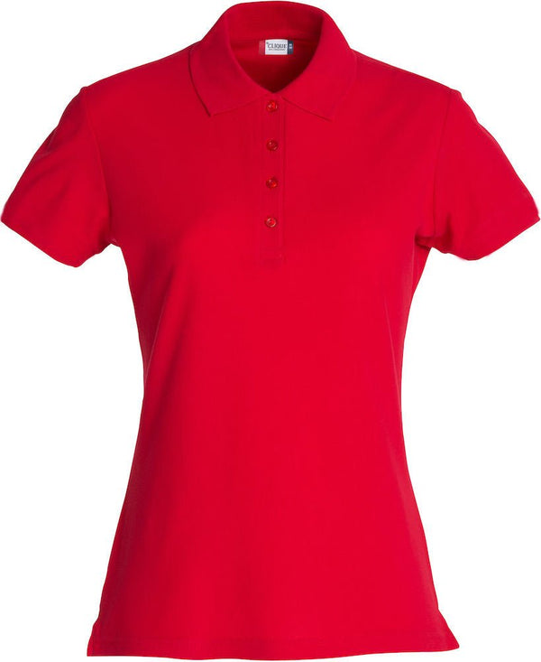 Basic Polo women Red - Suomen Brodeeraus