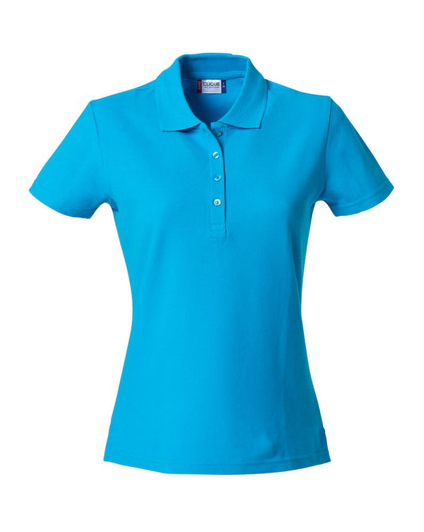 Basic Polo women Turquoise - Suomen Brodeeraus