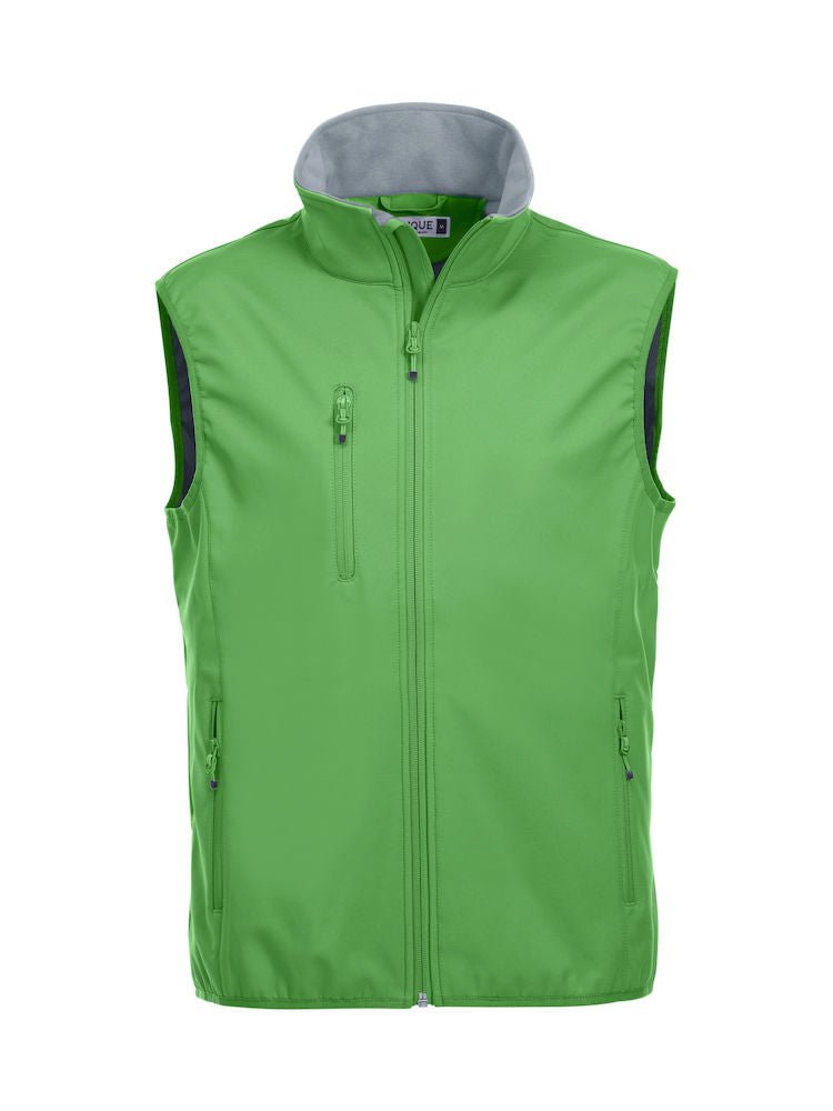 Basic Softshell vest Apple green - Suomen Brodeeraus