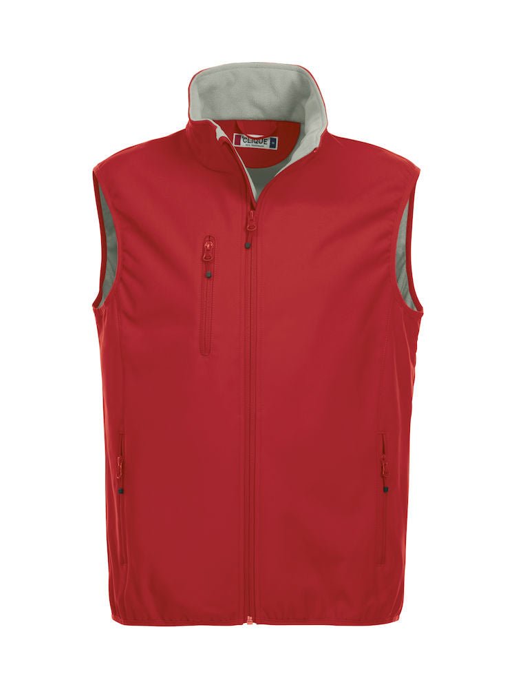 Basic Softshell vest Red - Suomen Brodeeraus