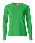 Basic-T L/S ladies Apple green - Suomen Brodeeraus