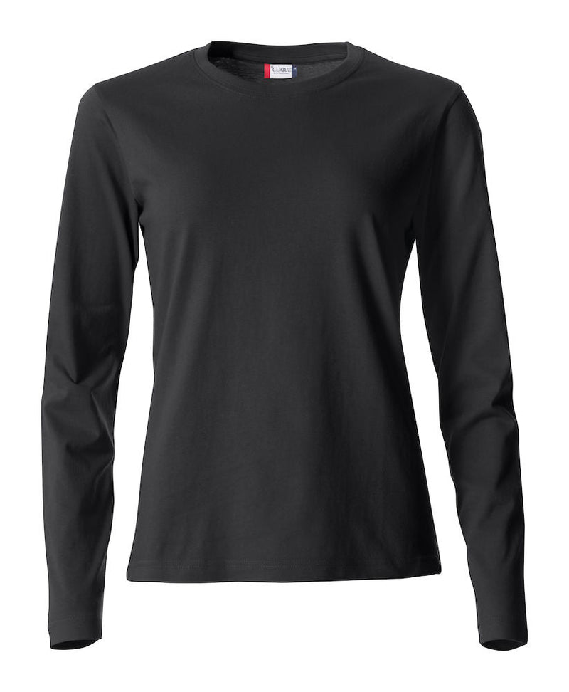 Basic-T L/S ladies Black - Suomen Brodeeraus