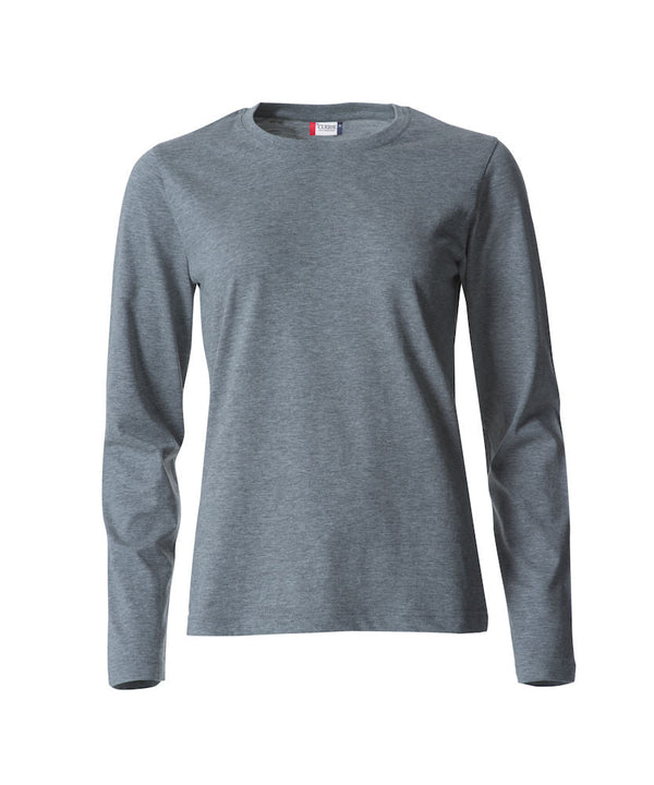 Basic-T L/S ladies Grey melange - Suomen Brodeeraus