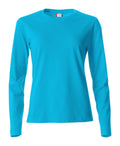 Basic-T L/S ladies Turquoise - Suomen Brodeeraus