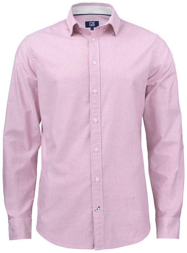 Belfair Oxford Shirt Men´s Burgundy/whi - Suomen Brodeeraus