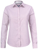 Belfair Oxford Shirt Women's Burgundy/whi - Suomen Brodeeraus
