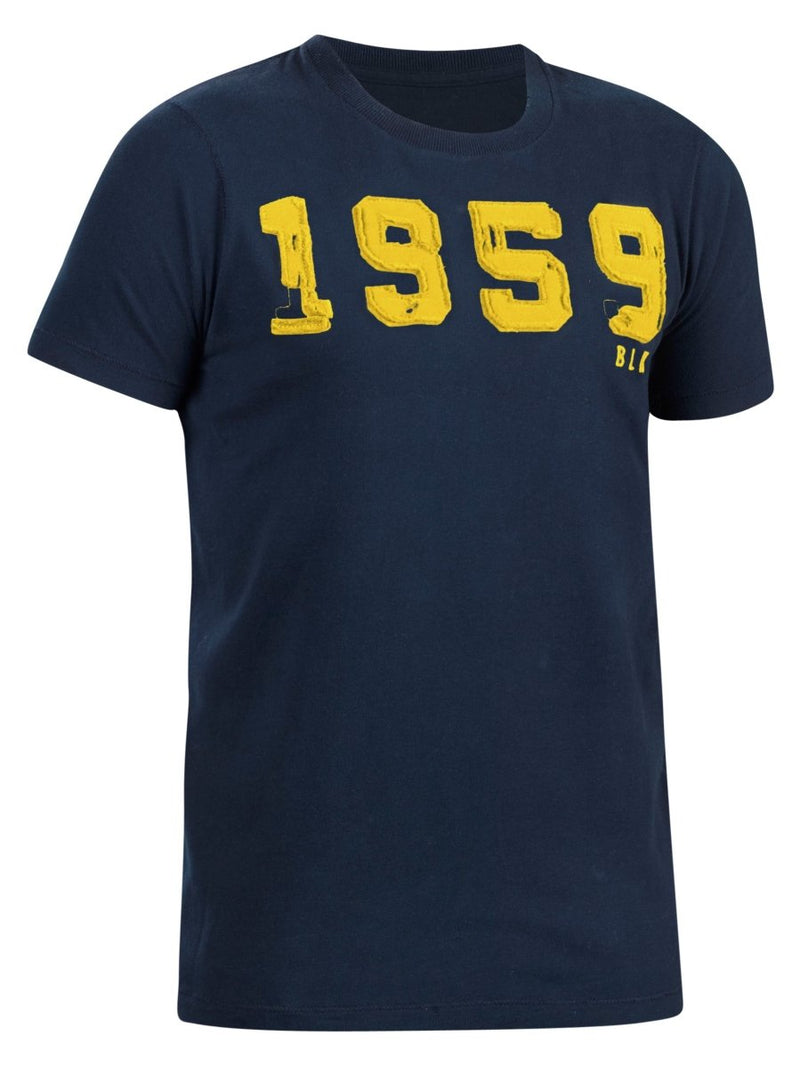 BLK 1959 T-paita Mariininsininen/Keltainen - Suomen Brodeeraus