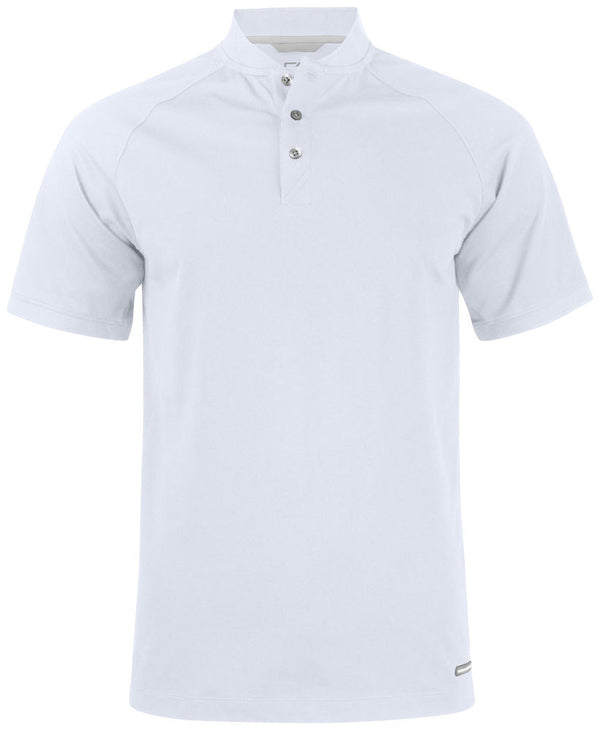 CB Advantage Stand-Up Collar Polo White - Suomen Brodeeraus