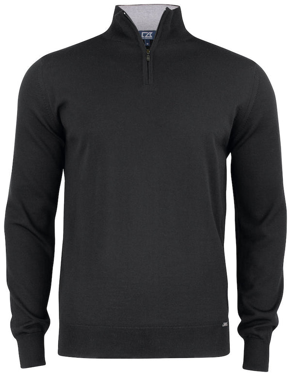 CB Everett Halfzip sweater Black - Suomen Brodeeraus