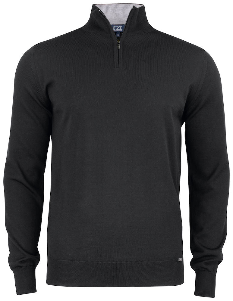 CB Everett Halfzip sweater Black - Suomen Brodeeraus