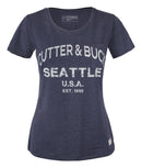 CB Pacific City Tee women Denim mel - Suomen Brodeeraus