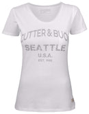 CB Pacific City Tee women White with p - Suomen Brodeeraus