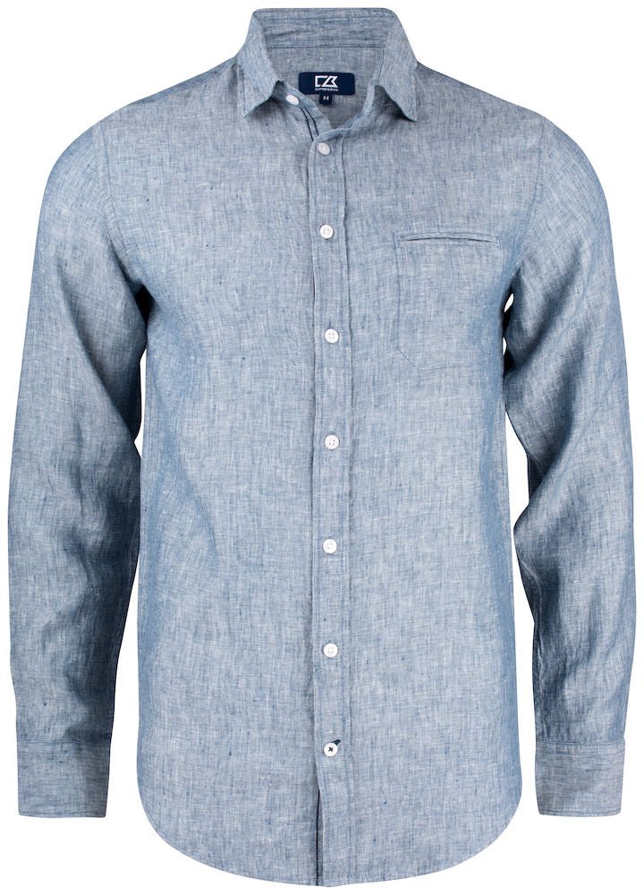 CB Summerland Linen Shirt Denim Blue - Suomen Brodeeraus