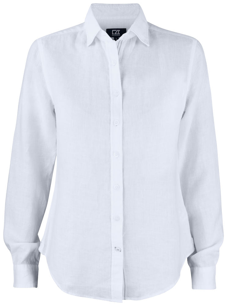CB Summerland Linen Shirt Ladies White - Suomen Brodeeraus