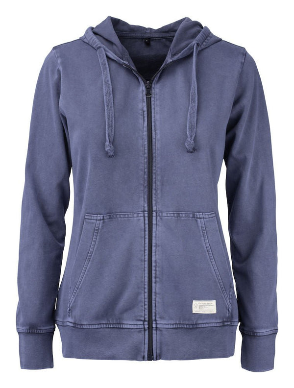 CB Thorp Denim hood FZ ladies denim blue - Suomen Brodeeraus