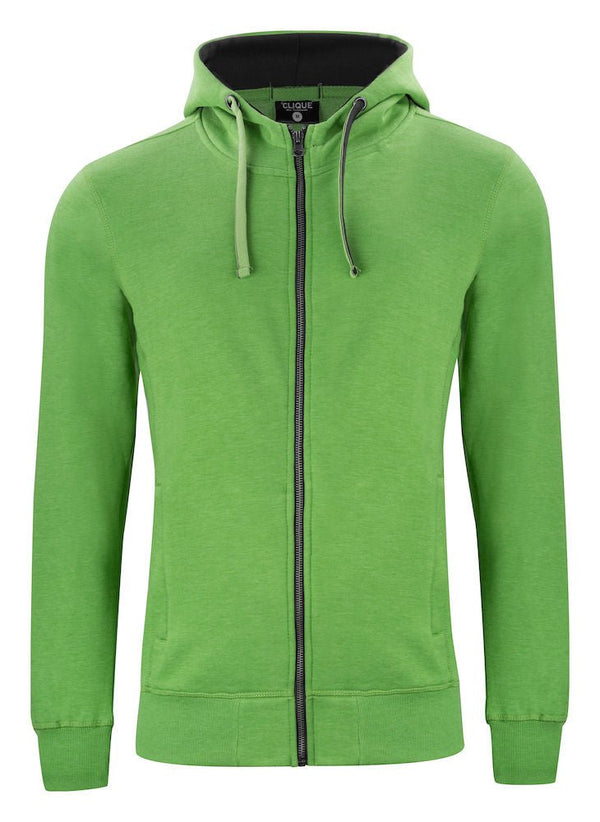 Classic Hoody full zip Green mel - Suomen Brodeeraus