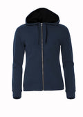 Classic Hoody full zip ladies Dark navy - Suomen Brodeeraus