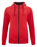 Classic Hoody full zip ladies Red - Suomen Brodeeraus