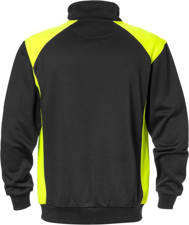 Collegepusero 7048 SHV Black/Hivis Yellow - Suomen Brodeeraus