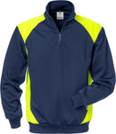 Collegepusero 7048 SHV Navy/Hi-Vis Yellow - Suomen Brodeeraus