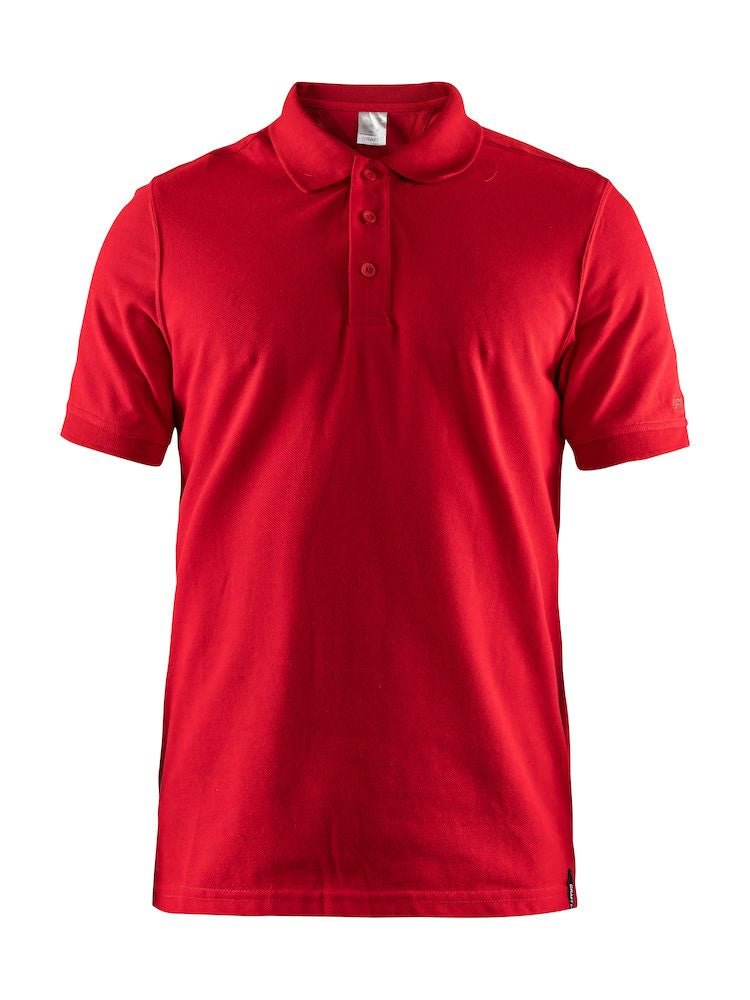 Craft Casual Polo Pique Bright red - Suomen Brodeeraus