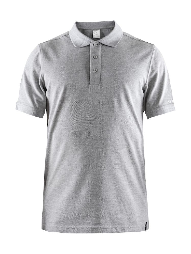 Craft Casual Polo Pique Grey mel - Suomen Brodeeraus
