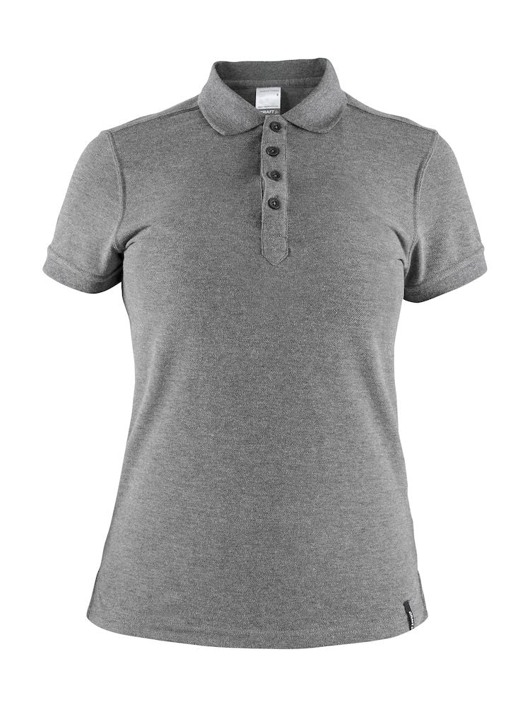 Craft Casual Polo Pique women Dk greymel. - Suomen Brodeeraus