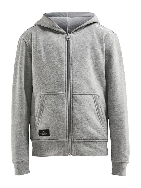 Craft COMMUNITY FZ HOODIE JR grey melange - Suomen Brodeeraus