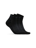 Craft CORE Dry Mid Sock 3-Pack BLACK - Suomen Brodeeraus