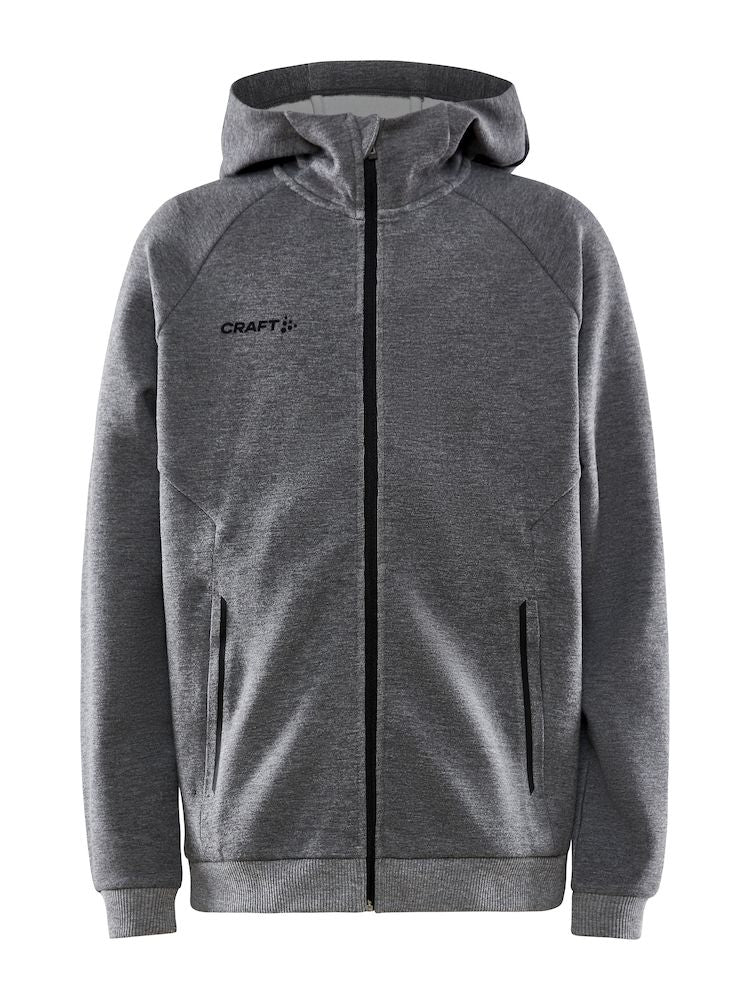 Craft Core Soul Full Zip Hood Jr Dk greymel. - Suomen Brodeeraus