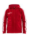 Craft Pro Control Hood Jacket JR Red/white - Suomen Brodeeraus