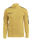 Craft Progress Halfzip LS tee men Yellow/black - Suomen Brodeeraus