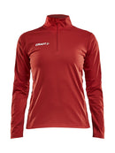 Craft Progress Halfzip LS tee women Bright red - Suomen Brodeeraus