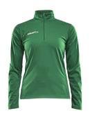 Craft Progress Halfzip LS tee women Team green - Suomen Brodeeraus