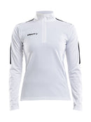 Craft Progress Halfzip LS tee women White - Suomen Brodeeraus