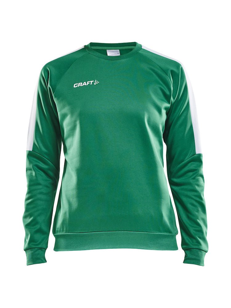 Craft Progress R-neck Sweater women T green/whit - Suomen Brodeeraus