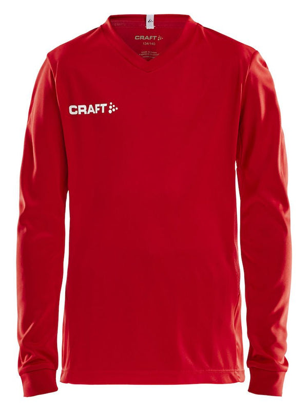 Craft Squad Jersey solid LS JR Bright red - Suomen Brodeeraus