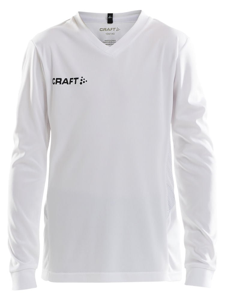 Craft Squad Jersey solid LS JR White - Suomen Brodeeraus