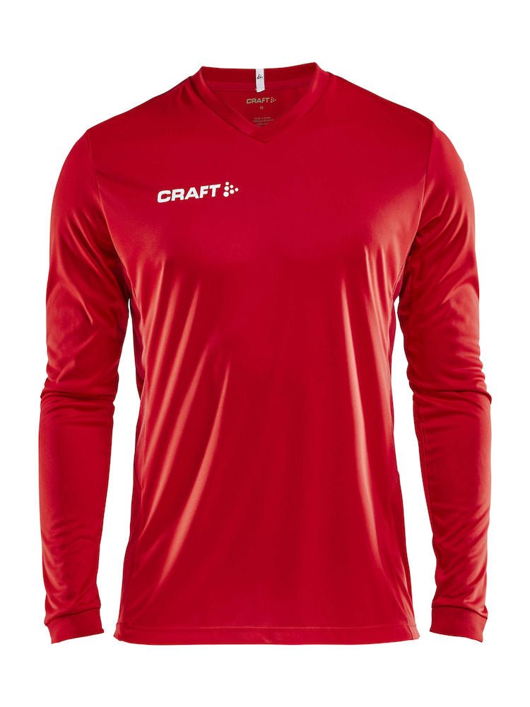 Craft Squad Jersey Solid LS M Bright red - Suomen Brodeeraus
