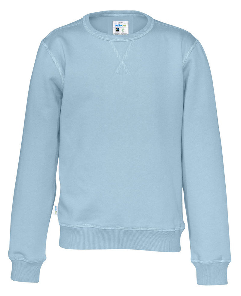 CREW NECK KID (GOTS) SKY BLUE - Suomen Brodeeraus