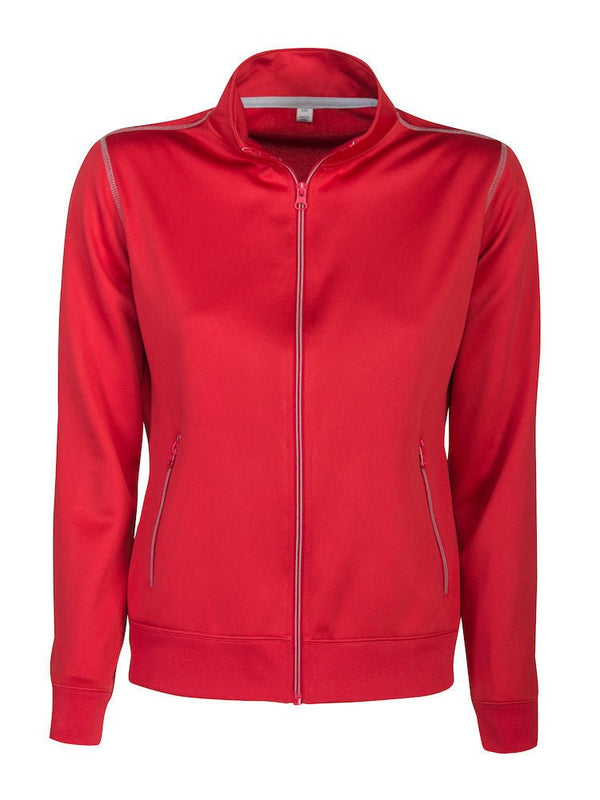 Duathlon Lady sweatshirt jacket Red - Suomen Brodeeraus